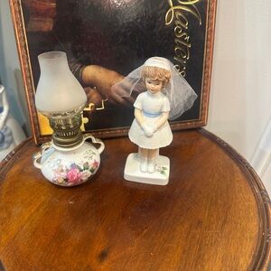 Enesco White and Blue Ceramic Figurine